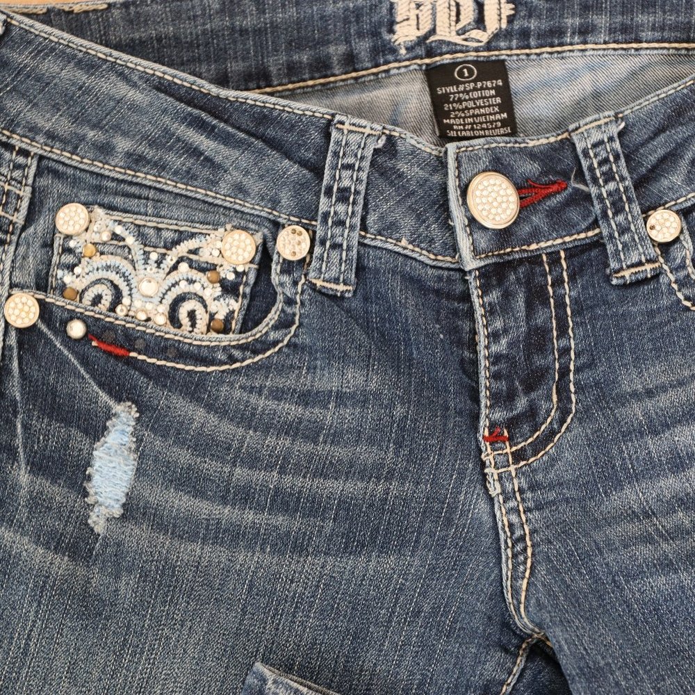 Rhinestone Embellished Jeans